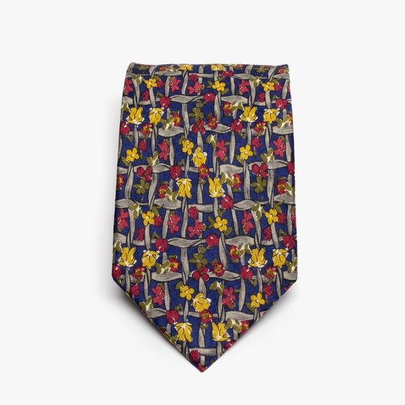 EMANUEL UNGARO Vintage Silk Floral Motif Tie Made in Italy - Picture 1 of 10